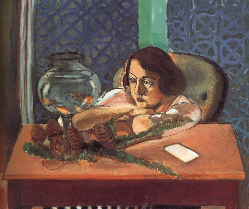 Henri Matisse Fish tank after a woman oil painting picture